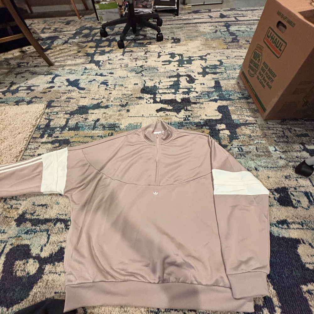 Adidas Mauve Half-Zip Warmup Jacket